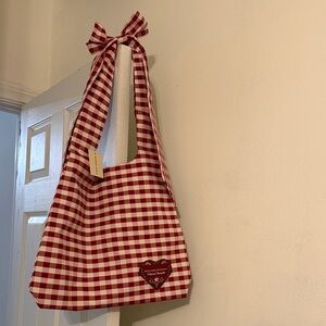 Red Checkered Tote Bag